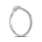 0.20 CT. T.W. Baguette and Round Natural Diamond Chevron Ring in Solid 10K White Gold