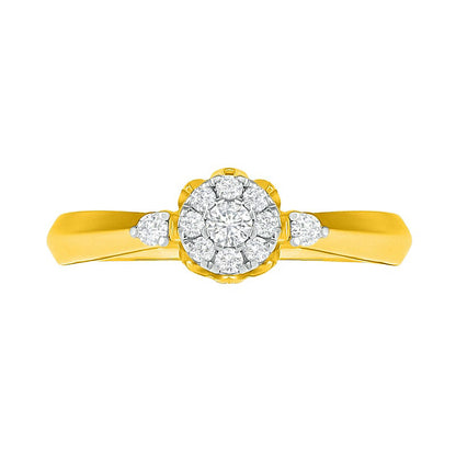 0.33 CT. T.W. Composite Natural Diamond Bridal Engagement Ring Set in Solid 10K Yellow Gold