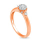 0.33 CT. T.W. Composite Natural Diamond Bridal Engagement Ring Set in Solid 10K Rose Gold
