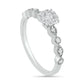0.38 CT. T.W. Composite Natural Diamond Antique Vintage-Style Bridal Engagement Ring Set in Solid 10K White Gold