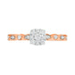 0.38 CT. T.W. Composite Natural Diamond Antique Vintage-Style Alternating Bridal Engagement Ring Set in Solid 10K Rose Gold