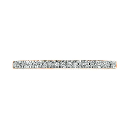 0.38 CT. T.W. Composite Natural Diamond Antique Vintage-Style Alternating Bridal Engagement Ring Set in Solid 10K Rose Gold