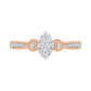 0.33 CT. T.W. Composite Natural Diamond Marquise Antique Vintage-Style Bridal Engagement Ring Set in Solid 10K Rose Gold