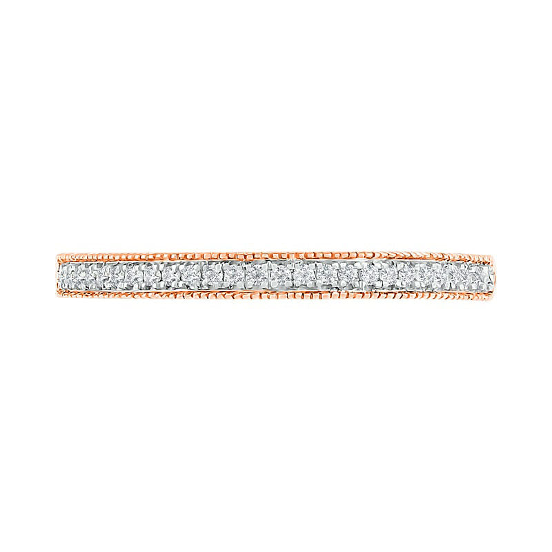 0.33 CT. T.W. Composite Natural Diamond Marquise Antique Vintage-Style Bridal Engagement Ring Set in Solid 10K Rose Gold
