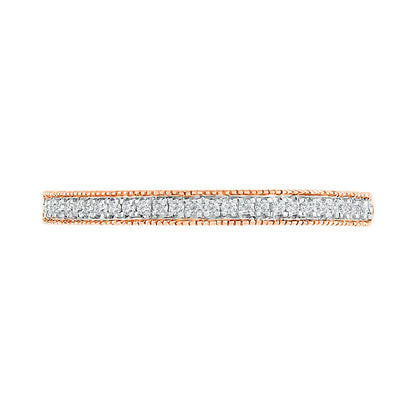 0.33 CT. T.W. Composite Natural Diamond Marquise Antique Vintage-Style Bridal Engagement Ring Set in Solid 10K Rose Gold
