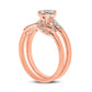 0.75 CT. T.W. Natural Diamond Figure Eight Bridal Engagement Ring Set in Solid 10K Rose Gold