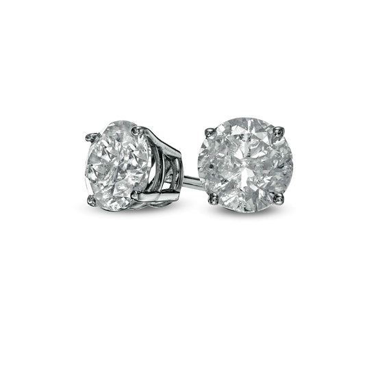 1.25 CT. T.W. Diamond Solitaire Stud Earrings in 10K White Gold (I/I3)