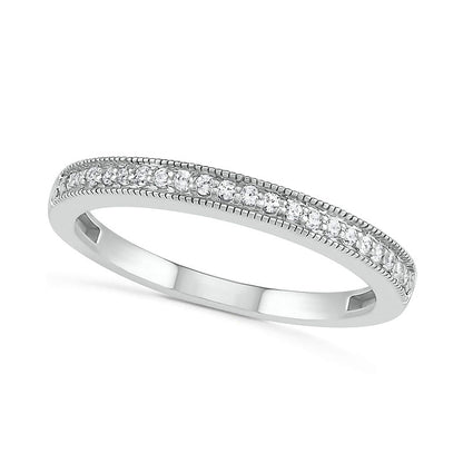 0.75 CT. T.W. Composite Natural Diamond Elongated Octagonal Frame Antique Vintage-Style Bridal Engagement Ring Set in Solid 10K White Gold
