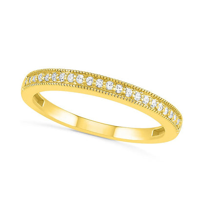 0.75 CT. T.W. Composite Natural Diamond Elongated Octagonal Frame Antique Vintage-Style Bridal Engagement Ring Set in Solid 10K Yellow Gold