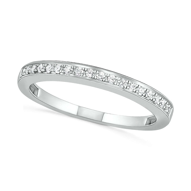 0.75 CT. T.W. Composite Cushion Natural Diamond Frame Antique Vintage-Style Bridal Engagement Ring Set in Solid 10K White Gold