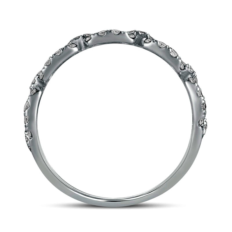 0.33 CT. T.W. Natural Diamond Cuban Chain Link Anniversary Band in Solid 10K White Gold