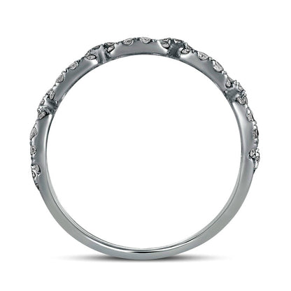 0.33 CT. T.W. Natural Diamond Cuban Chain Link Anniversary Band in Solid 10K White Gold