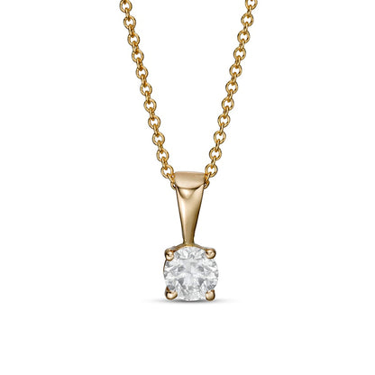 0.5 CT. Natural Clarity Enhanced Solitaire Pendant in 10K Yellow Gold (I/I3)