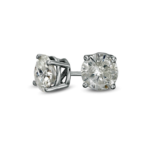 1.5 CT. T.W. Diamond Solitaire Stud Earrings in 10K White Gold (I/I3)