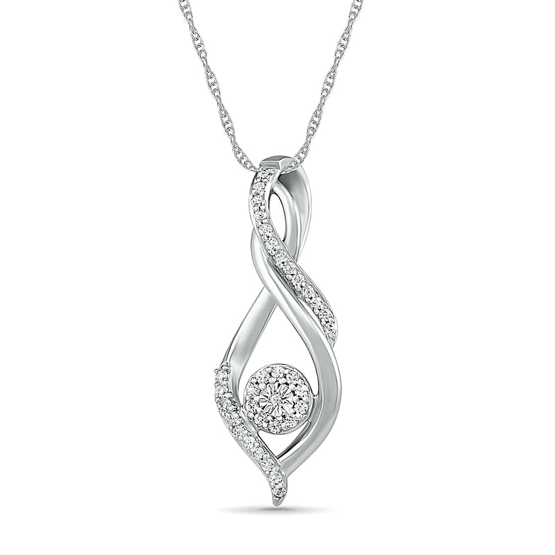 0.17 CT. T.W. Composite Natural Diamond Infinity Loop Pendant in Sterling Silver