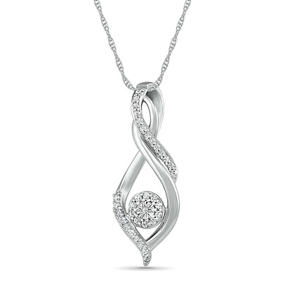 0.17 CT. T.W. Composite Natural Diamond Infinity Loop Pendant in Sterling Silver