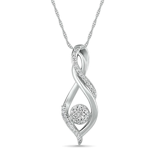 0.17 CT. T.W. Composite Natural Diamond Infinity Loop Pendant in Sterling Silver