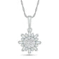 0.25 CT. T.W. Baguette and Round Natural Diamond Snowflake Pendant in 10K White Gold