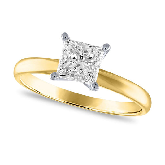 1.5 CT. Certified Princess-Cut Natural Clarity Enhanced Diamond Solitaire Engagement Ring in Solid 14K Gold (I/I2)