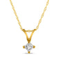 0.17 CT. Princess-Cut Natural Clarity Enhanced Solitaire Pendant in 14K Gold (J/I3)