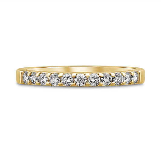 0.38 CT. T.W. Natural Diamond Eleven Stone Anniversary Band in Solid 10K Yellow Gold