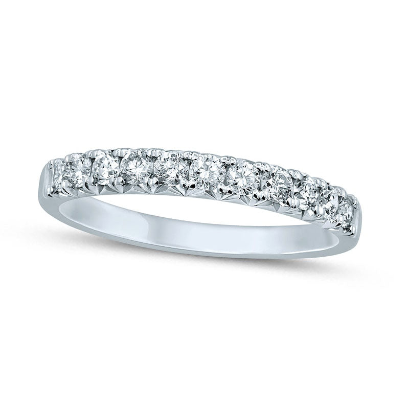 0.50 CT. T.W. Natural Diamond Eleven Stone Anniversary Band in Solid 14K White Gold