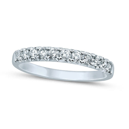 0.50 CT. T.W. Natural Diamond Eleven Stone Anniversary Band in Solid 14K White Gold