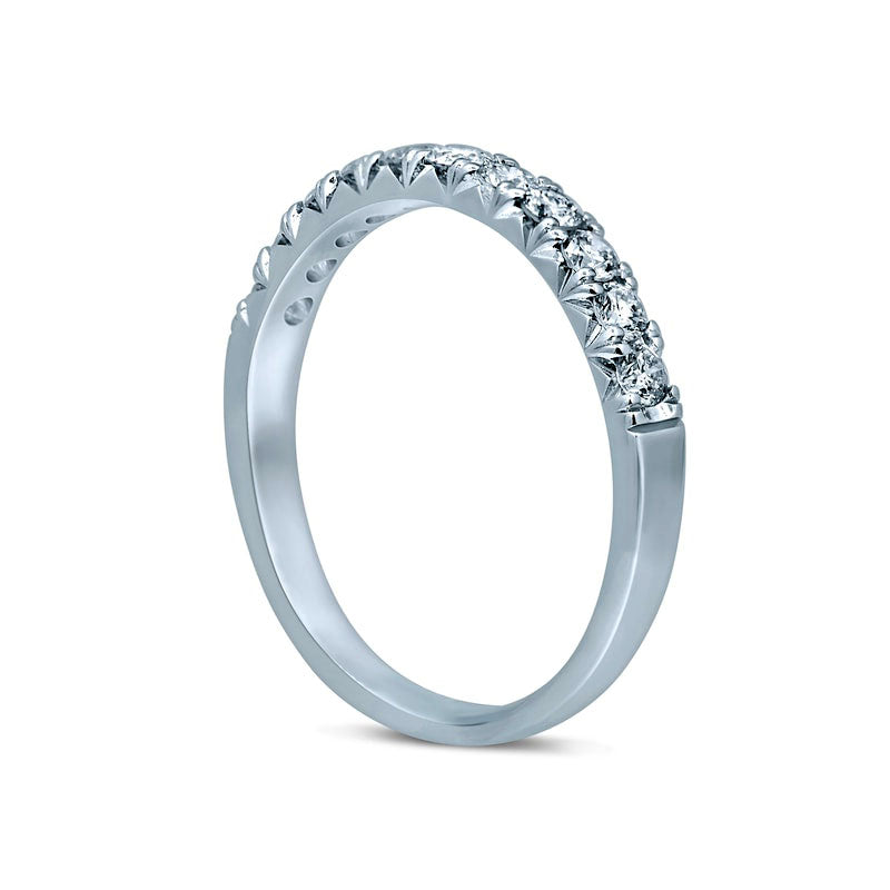 0.50 CT. T.W. Natural Diamond Eleven Stone Anniversary Band in Solid 14K White Gold