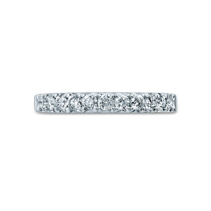 0.50 CT. T.W. Natural Diamond Eleven Stone Anniversary Band in Solid 14K White Gold