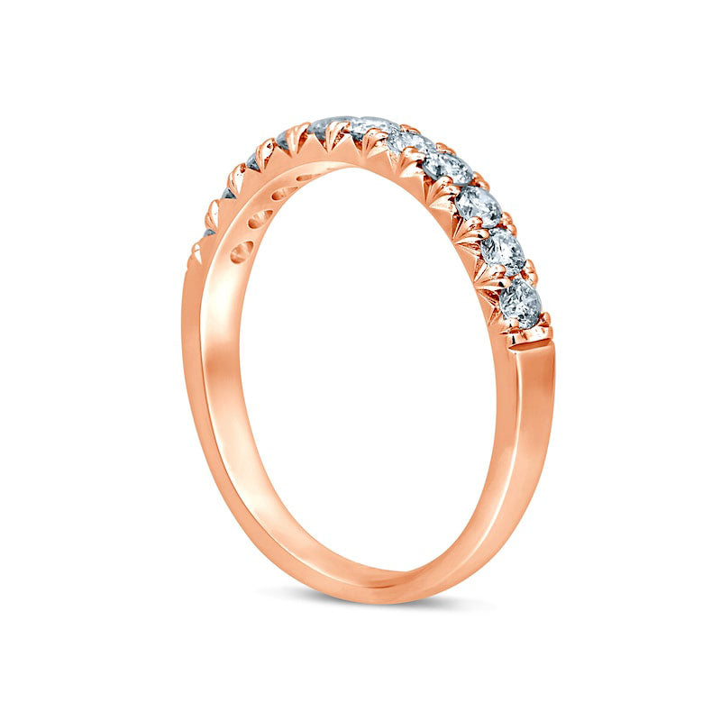 0.50 CT. T.W. Natural Diamond Eleven Stone Anniversary Band in Solid 14K Rose Gold