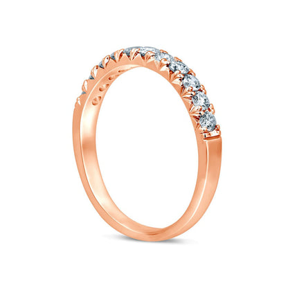 0.50 CT. T.W. Natural Diamond Eleven Stone Anniversary Band in Solid 14K Rose Gold