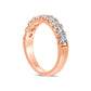 1.0 CT. T.W. Natural Diamond Nine Stone Anniversary Band in Solid 14K Rose Gold
