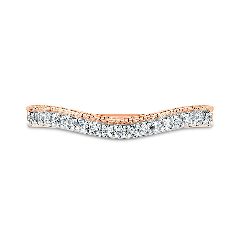 1.25 CT. T.W. Natural Diamond Flower Frame Antique Vintage-Style Bridal Engagement Ring Set in Solid 10K Rose Gold