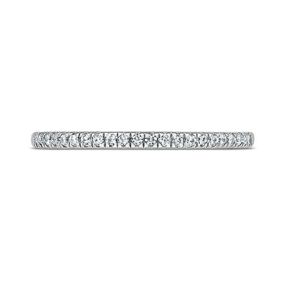 0.75 CT. T.W. Princess-Cut Natural Diamond Tilted Frame Antique Vintage-Style Bridal Engagement Ring Set in Solid 10K White Gold