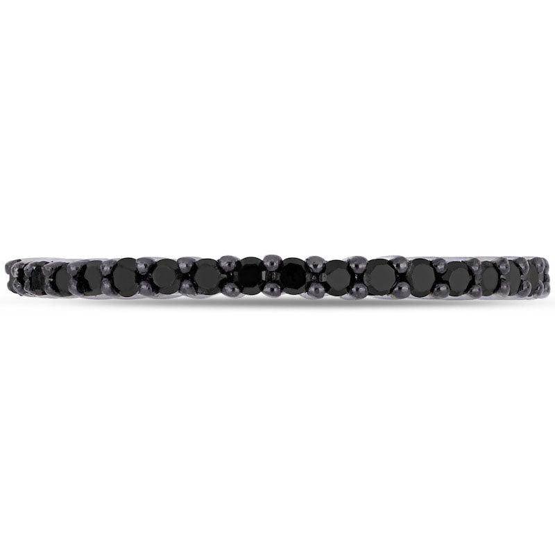 0.20 CT. T.W. Black Enhanced Natural Diamond Anniversary Band in Solid 10K White Gold