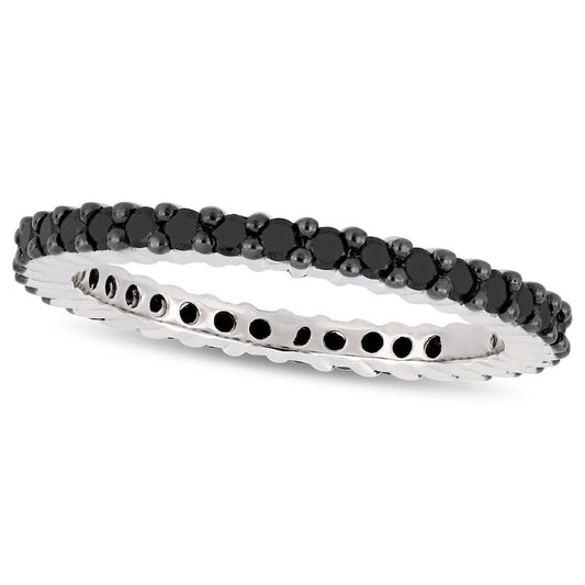 1.0 CT. T.W. Black Enhanced Natural Diamond Eternity Band in Solid 10K White Gold