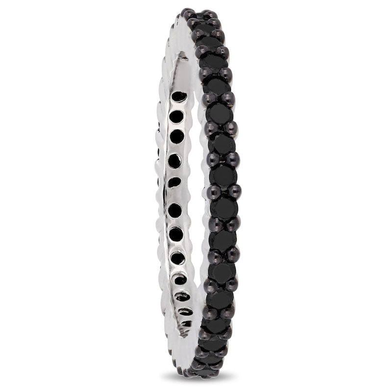 1.0 CT. T.W. Black Enhanced Natural Diamond Eternity Band in Solid 10K White Gold
