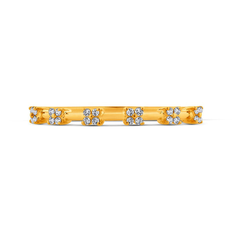 0.13 CT. T.W. Quad Natural Diamond Band in Solid 10K Yellow Gold