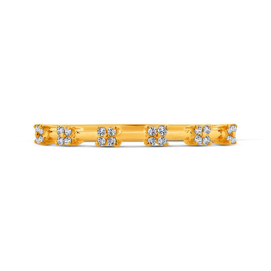 0.13 CT. T.W. Quad Natural Diamond Band in Solid 10K Yellow Gold