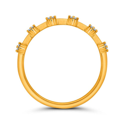 0.13 CT. T.W. Quad Natural Diamond Band in Solid 10K Yellow Gold
