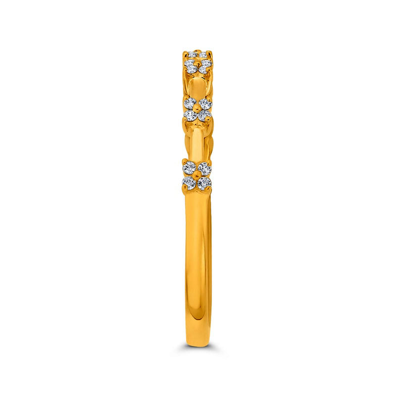 0.13 CT. T.W. Quad Natural Diamond Band in Solid 10K Yellow Gold