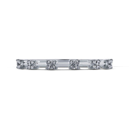 0.13 CT. T.W. Quad Natural Diamond Band in Solid 10K White Gold