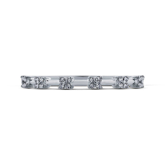 0.13 CT. T.W. Quad Natural Diamond Band in Solid 10K White Gold