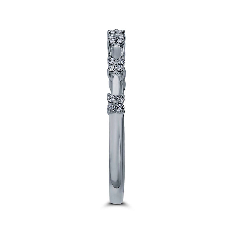 0.13 CT. T.W. Quad Natural Diamond Band in Solid 10K White Gold