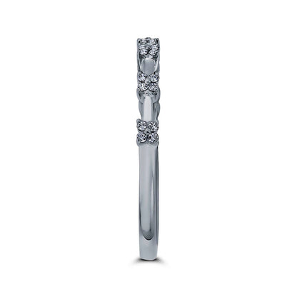 0.13 CT. T.W. Quad Natural Diamond Band in Solid 10K White Gold