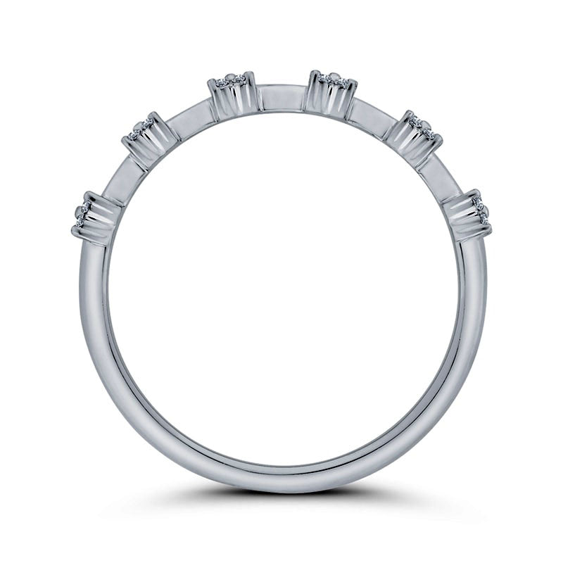 0.13 CT. T.W. Quad Natural Diamond Band in Solid 10K White Gold
