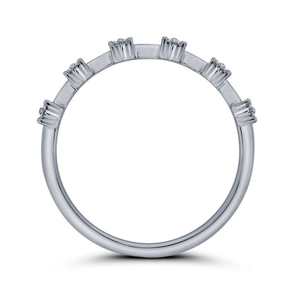 0.13 CT. T.W. Quad Natural Diamond Band in Solid 10K White Gold