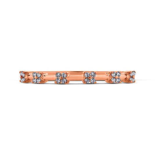 0.13 CT. T.W. Quad Natural Diamond Band in Solid 10K Rose Gold