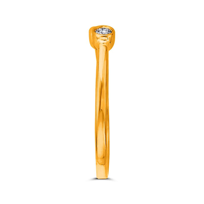 0.07 CT. T.W. Natural Diamond Two Stone Open Ring in Solid 10K Yellow Gold