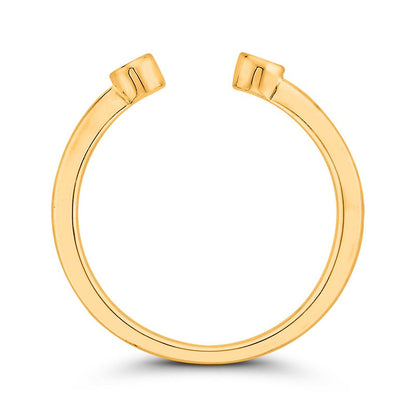 0.07 CT. T.W. Natural Diamond Two Stone Open Ring in Solid 10K Yellow Gold
